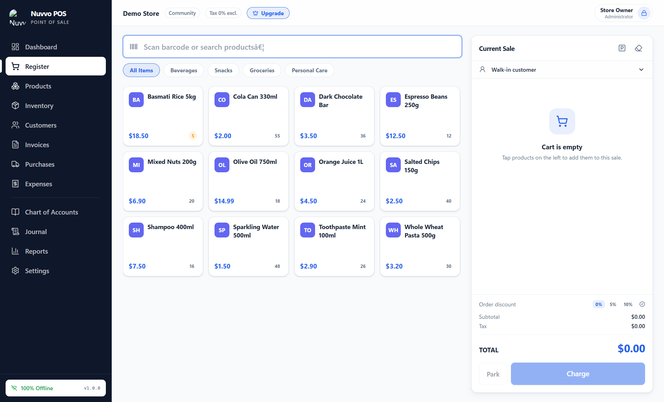 Register — Fast billing